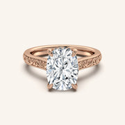 Image for Cushion Engraved Cathedral Engagement Ring | 18k Rose Gold
