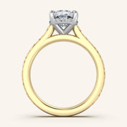 Image for Cushion Engraved Cathedral Engagement Ring | 14k Two Tone
