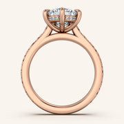 Image for Pear Shape Engraved Cathedral Engagement Ring | 18k Rose Gold