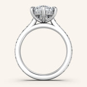 Image for Pear Shape Engraved Cathedral Engagement Ring | 18k White Gold
