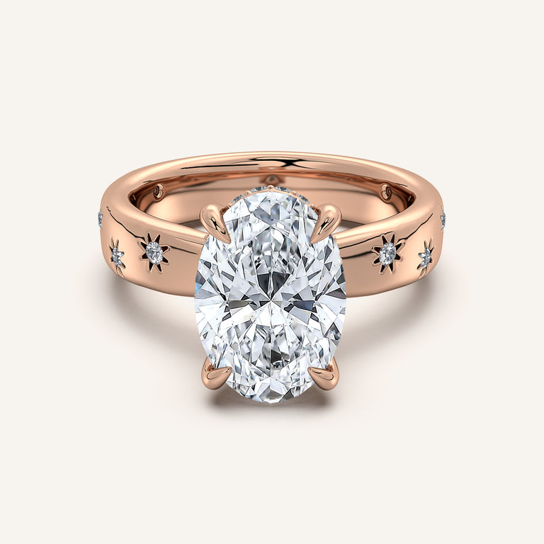 Image for Oval Celestial Engagement Ring | 18k Rose Gold