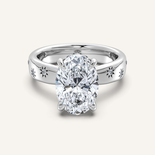 Oval Celestial Engagement Ring | Platinum