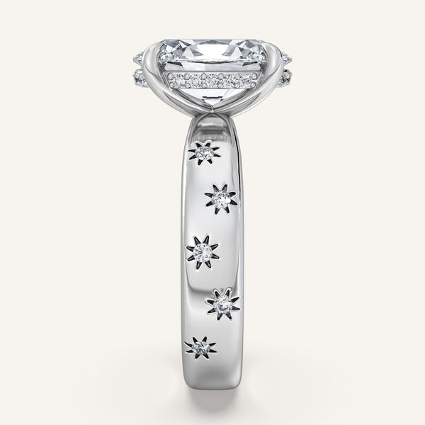 Oval Celestial Engagement Ring | Platinum