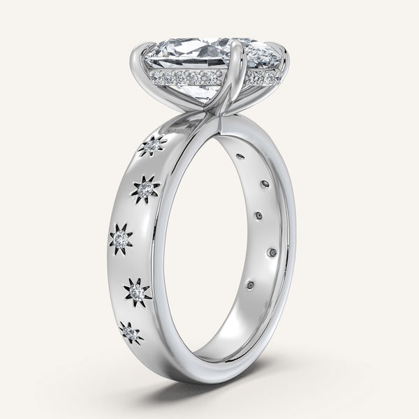 Oval Celestial Engagement Ring | Platinum