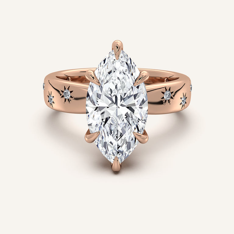 Image for Marquise Celestial Engagement Ring | 18k Rose Gold