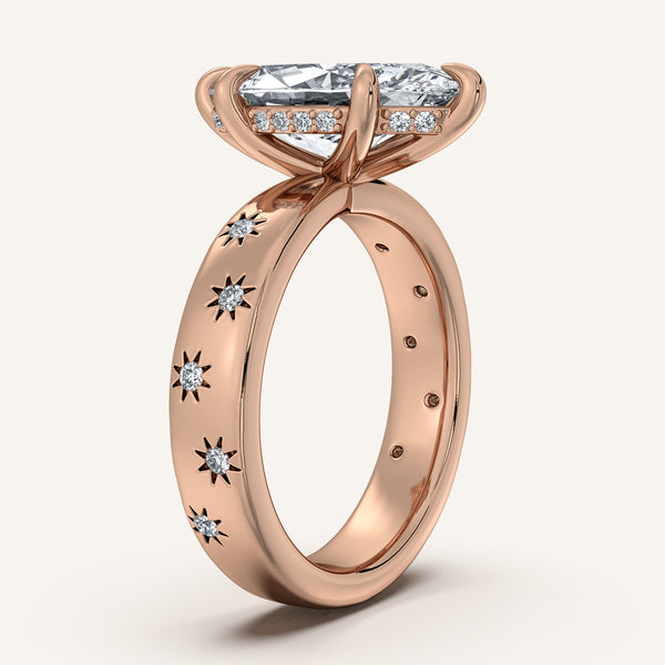 Marquise Celestial Engagement Ring | 18k Rose Gold