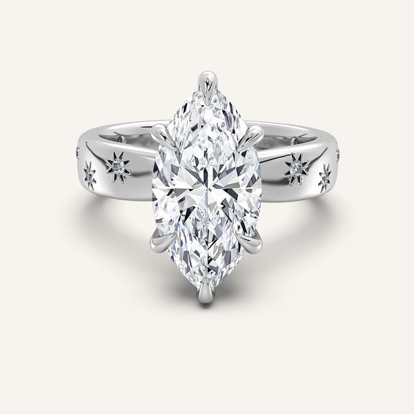 Marquise Celestial Engagement Ring | Platinum