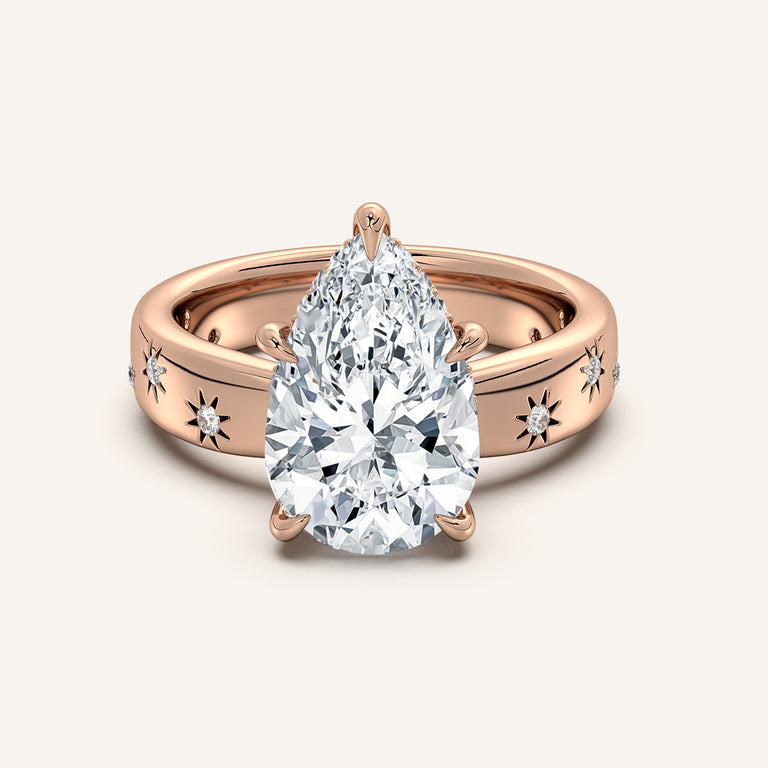 Image for Pear Shape Celestial Engagement Ring | 18k Rose Gold