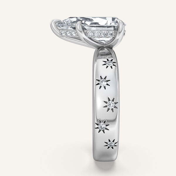 Pear Shape Celestial Engagement Ring | Platinum