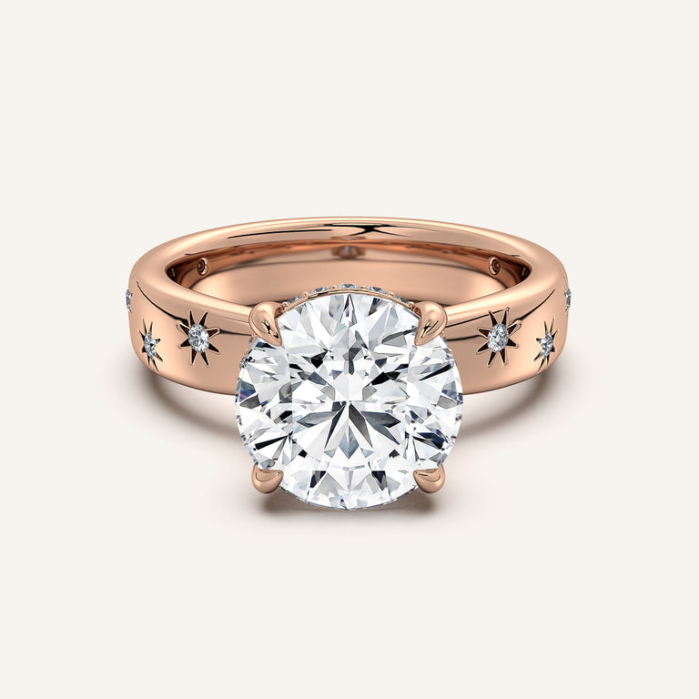 Image for Round Celestial Engagement Ring | 18k Rose Gold