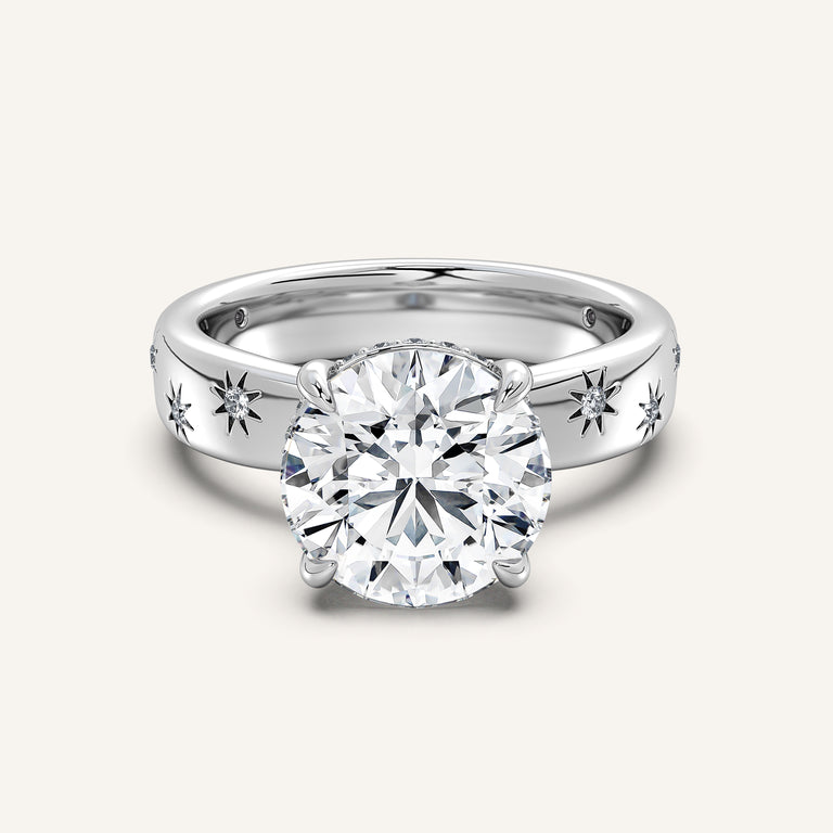 Image for Round Celestial Engagement Ring | 18k White Gold