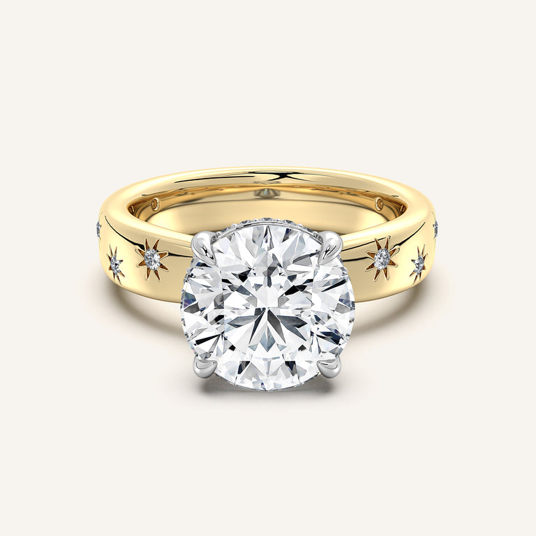 Image for Round Celestial Engagement Ring | 18k Two Tone Gold