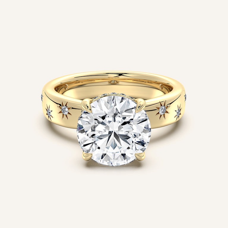 Image for Round Celestial Engagement Ring | 18k Yellow Gold