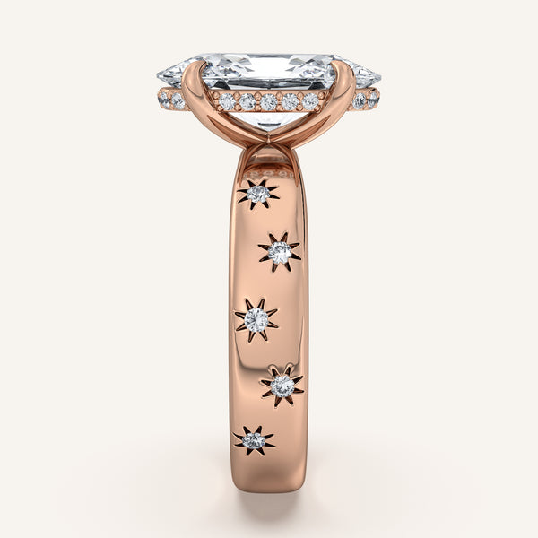 Moval Celestial Engagement Ring | 18k Rose Gold