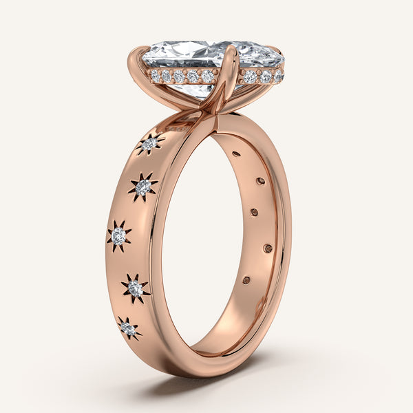 Moval Celestial Engagement Ring | 18k Rose Gold