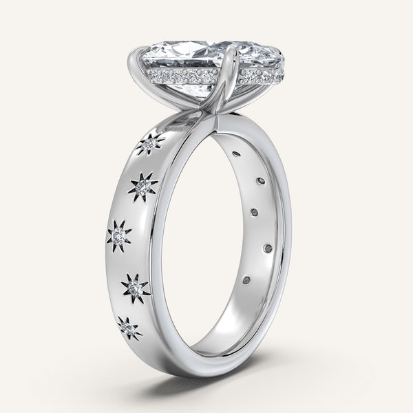 Moval Celestial Engagement Ring | 14k White Gold