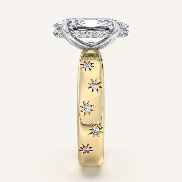 Moval Celestial Engagement Ring | 18k Two Tone Gold