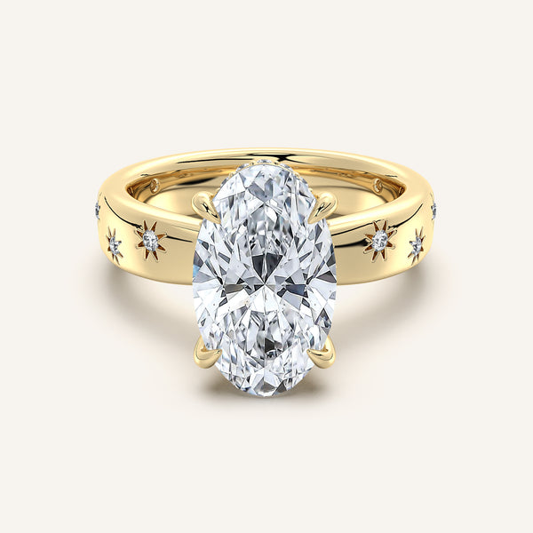 Moval Celestial Engagement Ring | 14k Yellow Gold