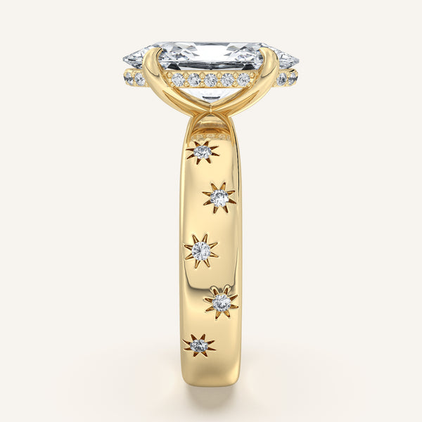 Moval Celestial Engagement Ring | 14k Yellow Gold