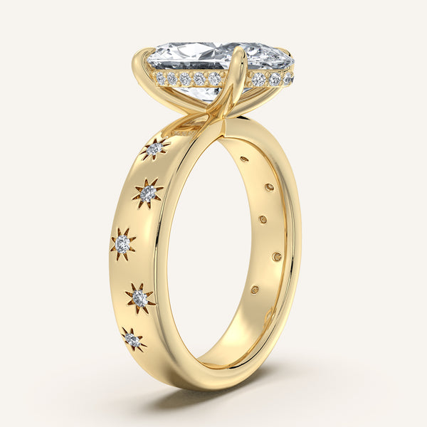 Moval Celestial Engagement Ring | 14k Yellow Gold