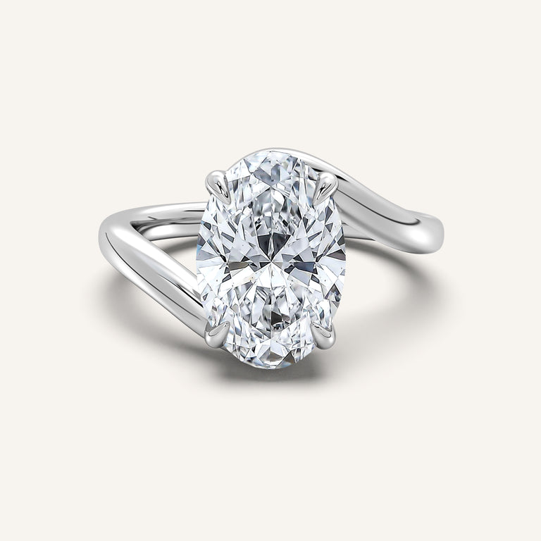 Image for Oval Bypass Engagement Ring | Platinum