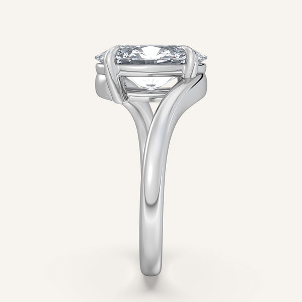 Oval Bypass Engagement Ring | Platinum