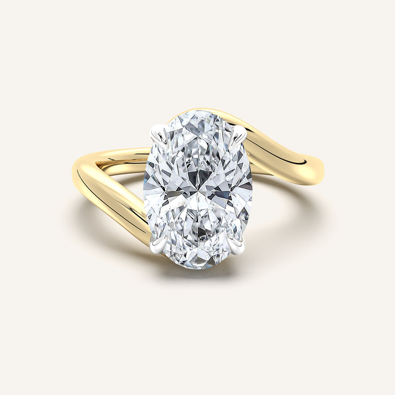 Image for Oval Bypass Engagement Ring | 14k Two Tone