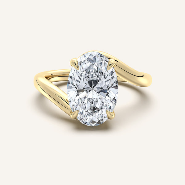 Oval Bypass Engagement Ring | 18k Yellow Gold