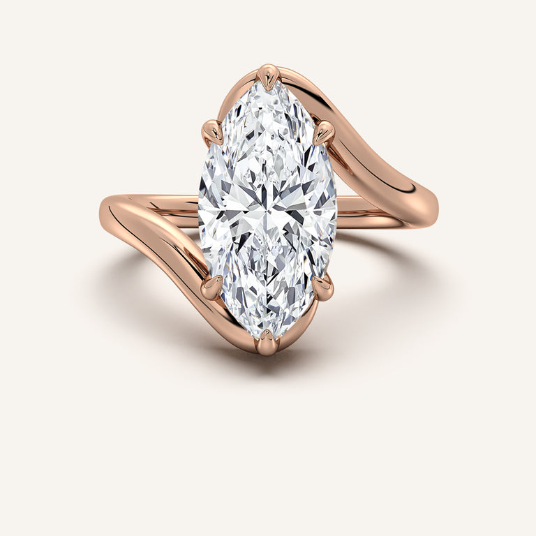 Image for Marquise Bypass Engagement Ring | 18k Rose Gold