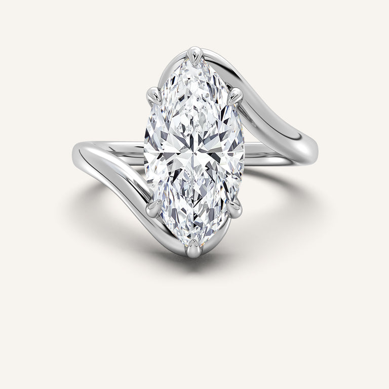 Image for Marquise Bypass Engagement Ring | 14k White Gold