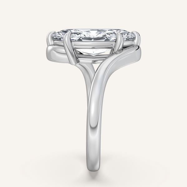 Marquise Bypass Engagement Ring | 14k White Gold