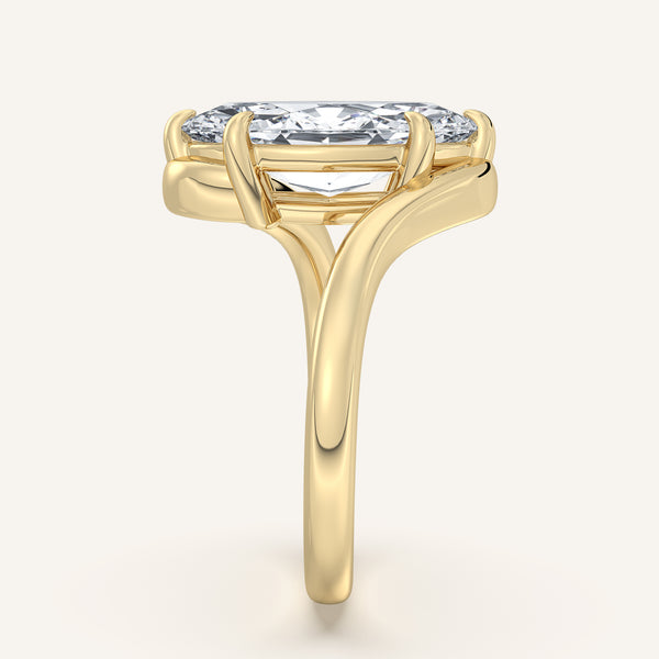 Marquise Bypass Engagement Ring | 18k Yellow Gold
