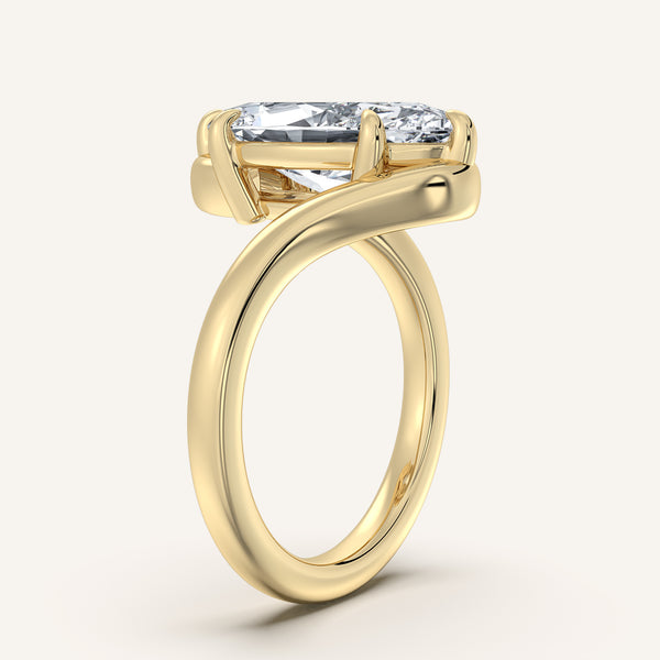 Marquise Bypass Engagement Ring | 18k Yellow Gold
