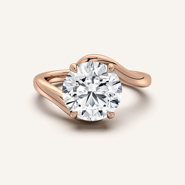 Round Bypass Engagement Ring | 18k Rose Gold