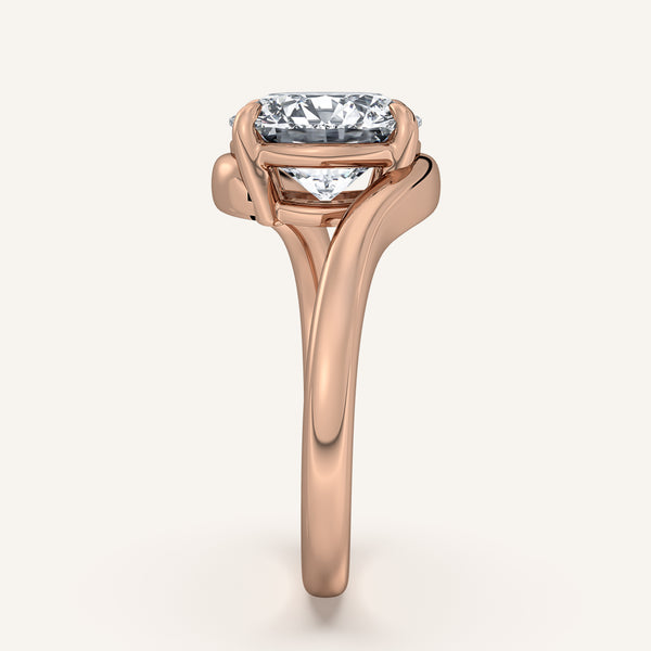 Round Bypass Engagement Ring | 18k Rose Gold