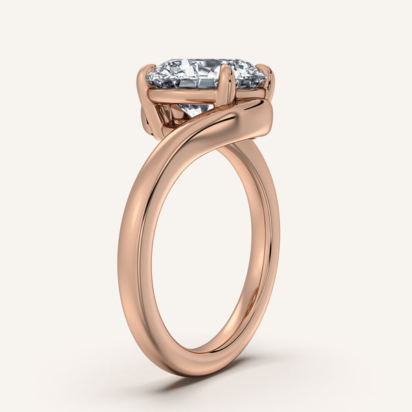Round Bypass Engagement Ring | 14k Rose Gold