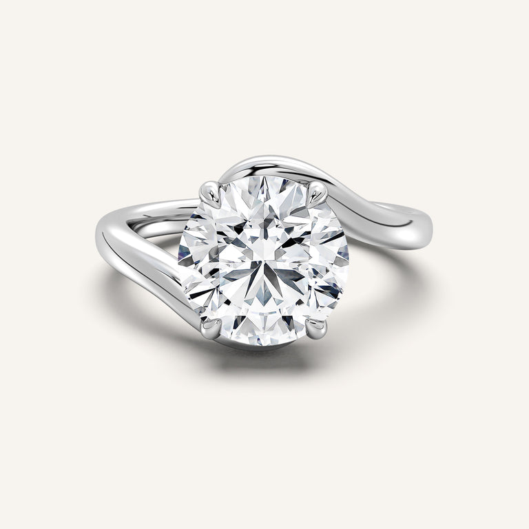 Image for Round Bypass Engagement Ring | 14k White Gold