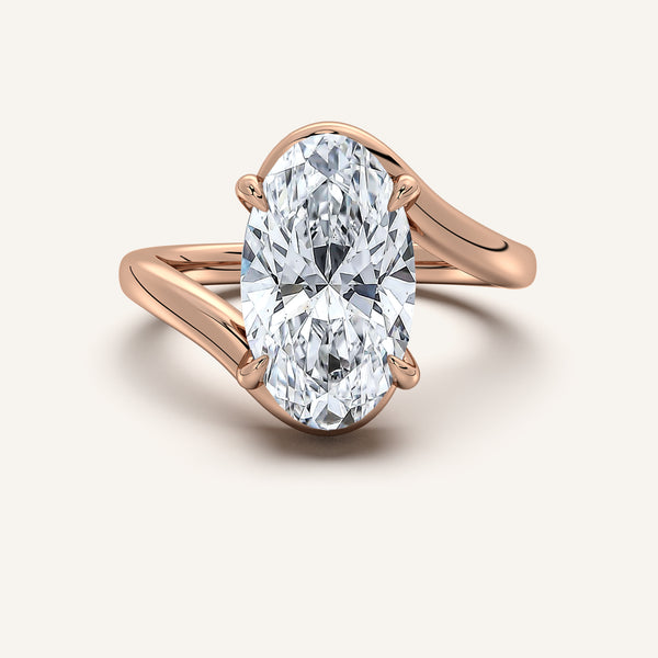 Moval Bypass Engagement Ring | 14k Rose Gold