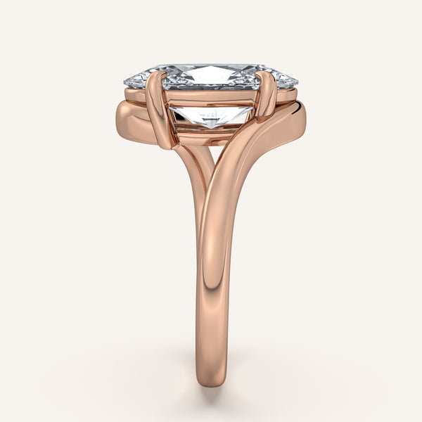 Moval Bypass Engagement Ring | 14k Rose Gold