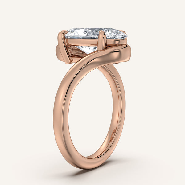 Moval Bypass Engagement Ring | 18k Rose Gold