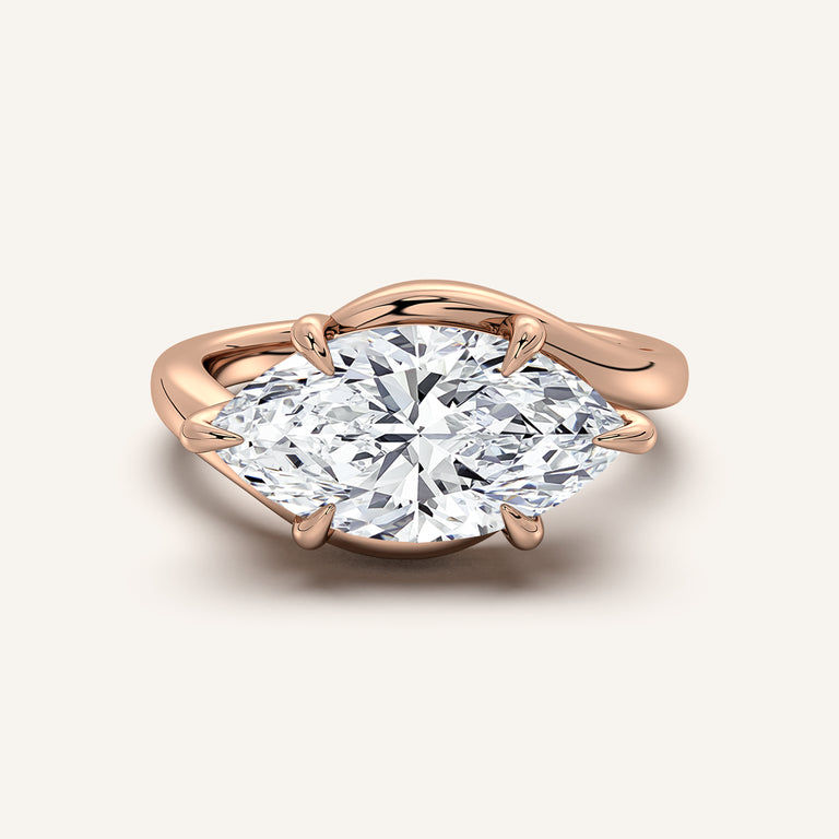 Image for Marquise East West Bypass Engagement Ring | 14k Rose Gold