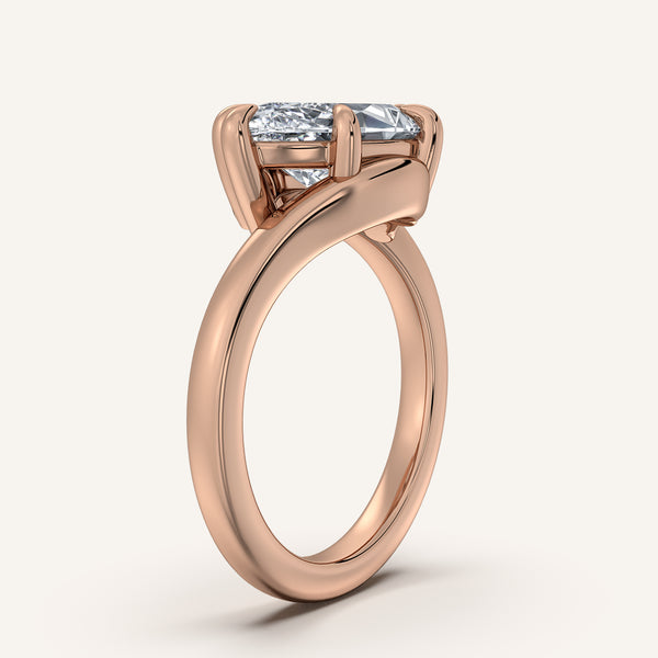 Marquise East West Bypass Engagement Ring | 18k Rose Gold