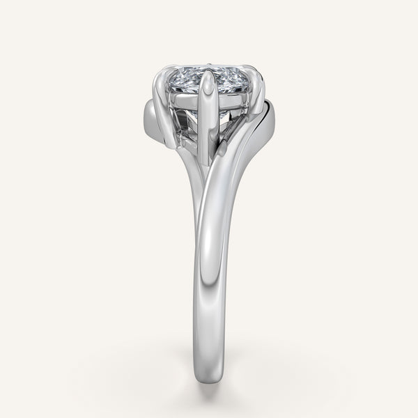 Marquise East West Bypass Engagement Ring | 18k White Gold