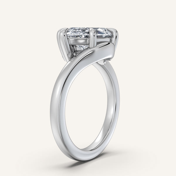 Marquise East West Bypass Engagement Ring | 18k White Gold