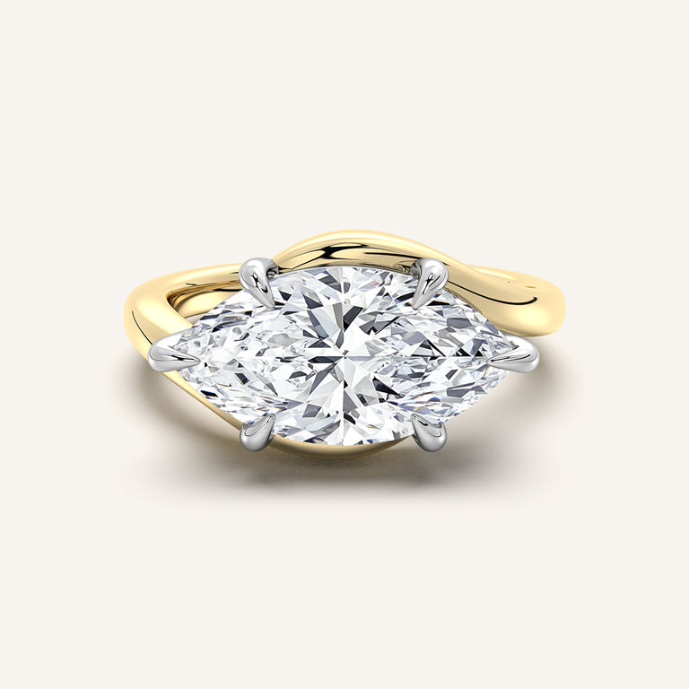 Image for Marquise East West Bypass Engagement Ring | 14k Two Tone