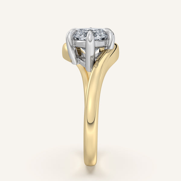Marquise East West Bypass Engagement Ring | 14k Two Tone