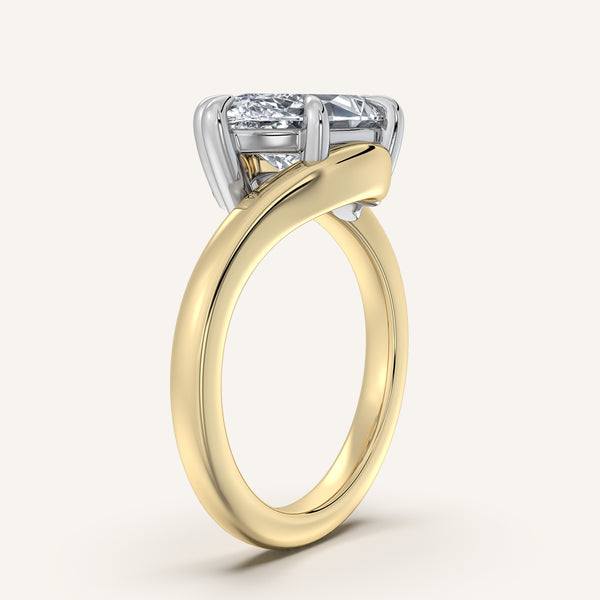 Marquise East West Bypass Engagement Ring | 18k Two Tone