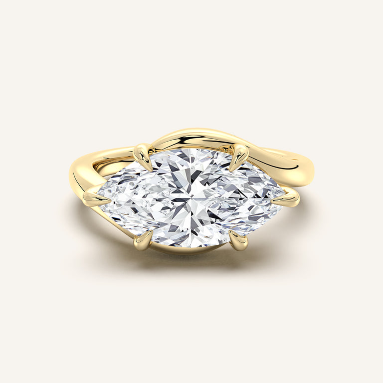Image for Marquise East West Bypass Engagement Ring | 18k Yellow Gold