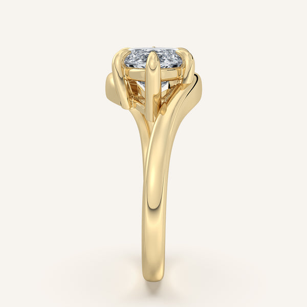 Marquise East West Bypass Engagement Ring | 18k Yellow Gold