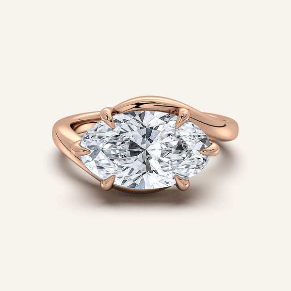 Moval East West Bypass Engagement Ring | 14k Rose Gold